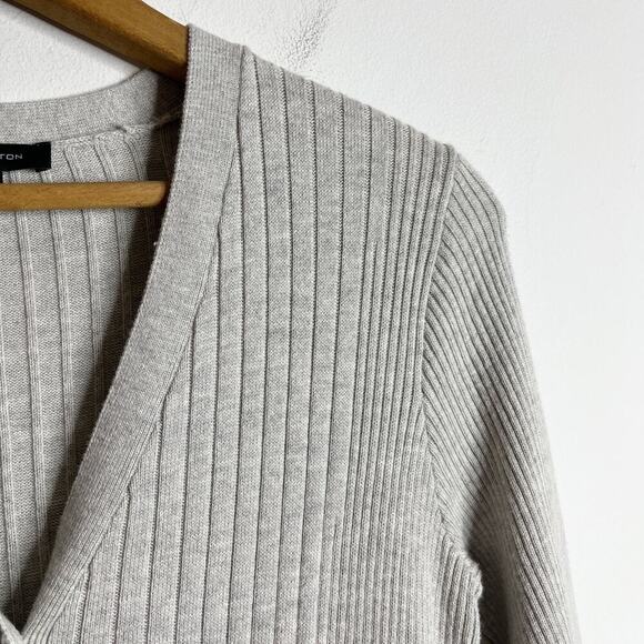 H by Halston Womens Cardigan Sweater Size S Gray Handkerchief Duster Long Sleeve - Picture 4 of 9